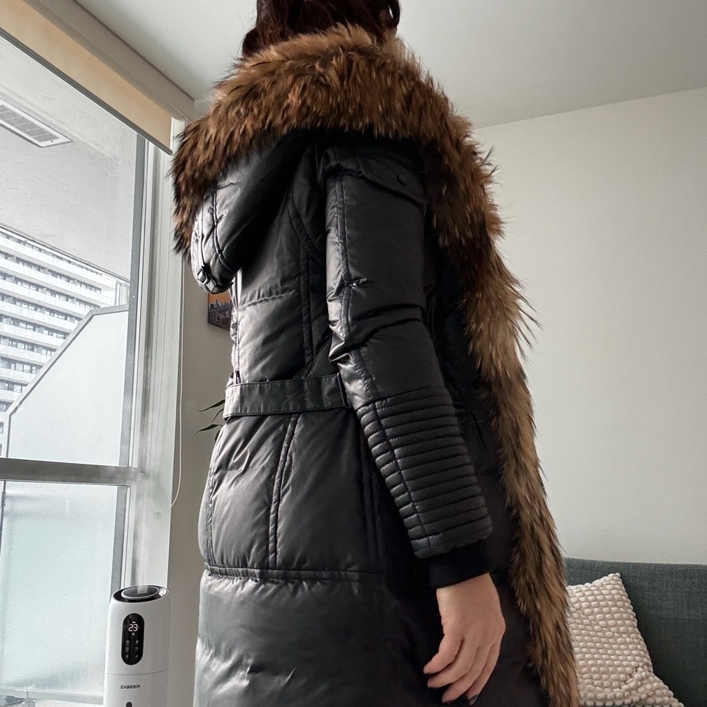 RUDSAK Black Puffer Coat with Fur Trim - Picture 3 of 5